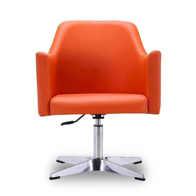 Fauteuil d'appoint pivotant en similicuir à hauteur réglable | Piètement chromé | Capacité de 113 kg