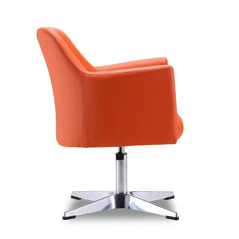 Fauteuil d'appoint pivotant en similicuir à hauteur réglable | Piètement chromé | Capacité de 113 kg