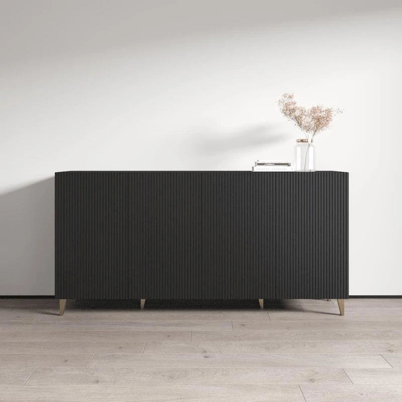 Buffet moderne de 75 po au fini mat | Grand espace de rangement | Fabrication européenne, livré à plat