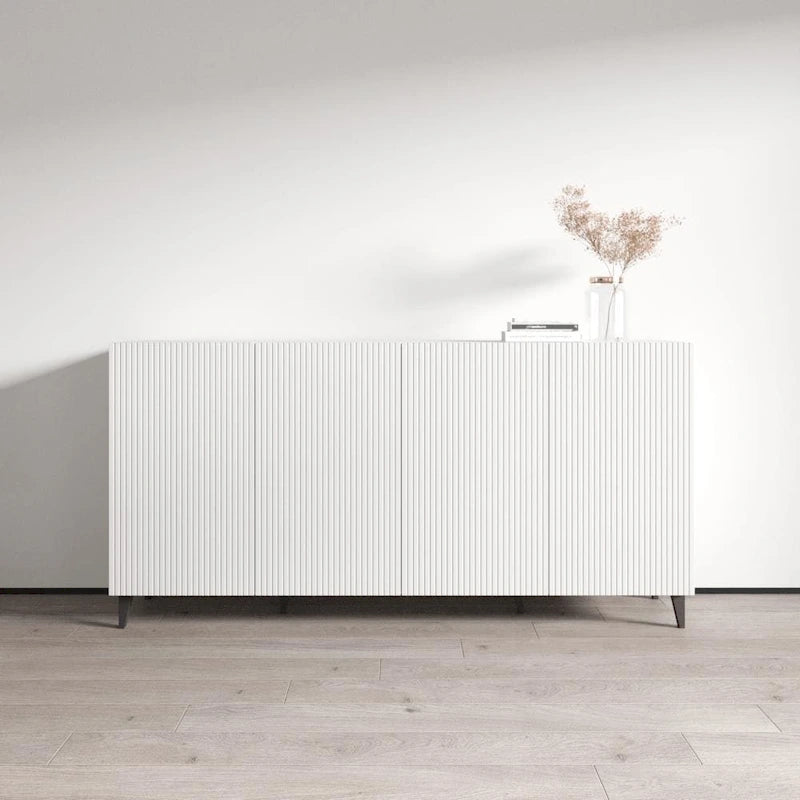 Buffet moderne de 75 po au fini mat | Grand espace de rangement | Fabrication européenne, livré à plat