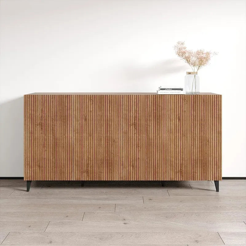Buffet moderne de 75 po au fini mat | Grand espace de rangement | Fabrication européenne, livré à plat