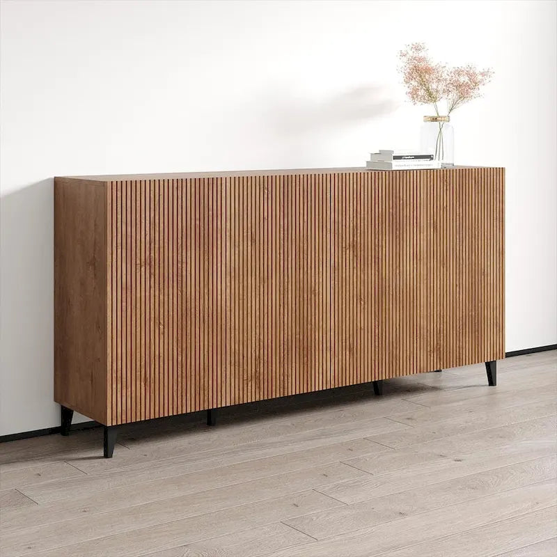 Buffet moderne de 75 po au fini mat | Grand espace de rangement | Fabrication européenne, livré à plat