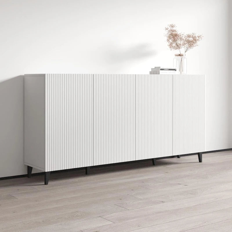 Buffet moderne de 75 po au fini mat | Grand espace de rangement | Fabrication européenne, livré à plat