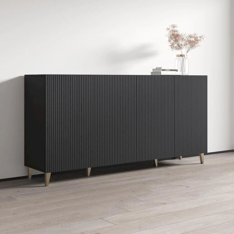 Buffet moderne de 75 po au fini mat | Grand espace de rangement | Fabrication européenne, livré à plat