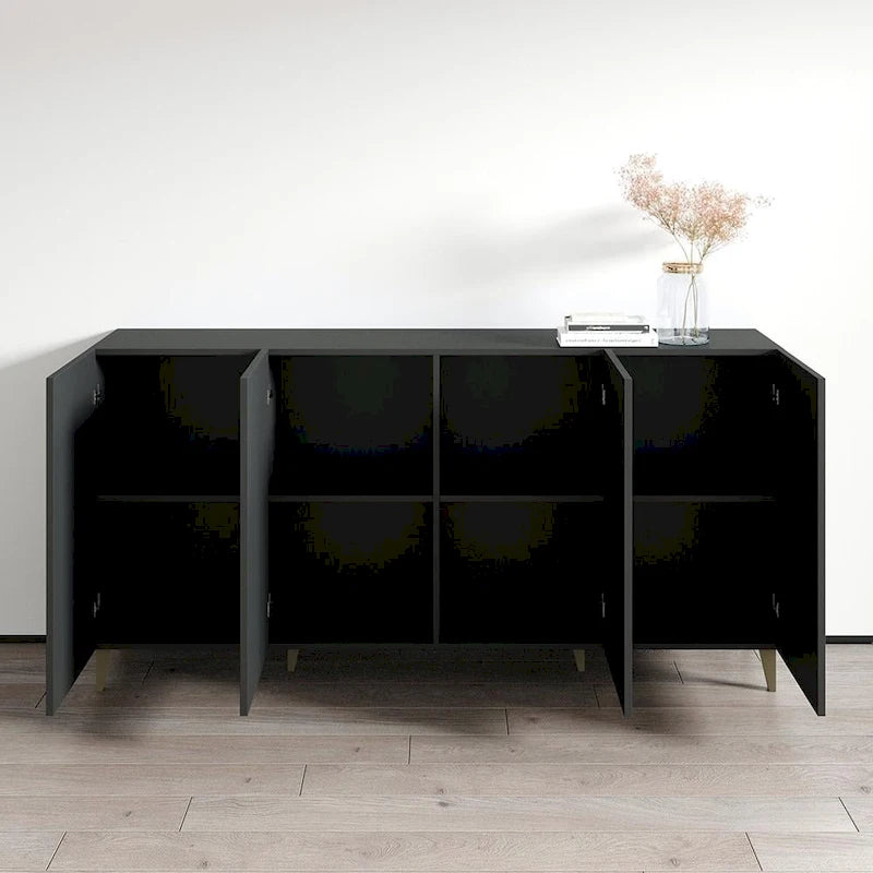 Buffet moderne de 75 po au fini mat | Grand espace de rangement | Fabrication européenne, livré à plat