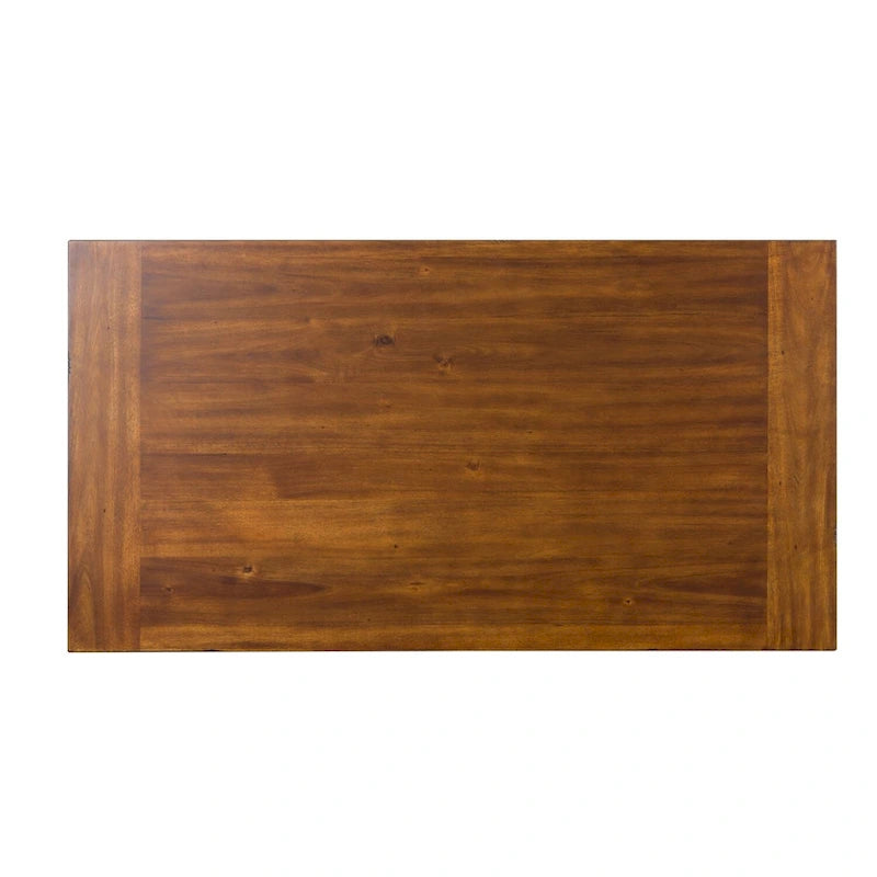 Bureau de 56" avec 3 tiroirs et tablette coulissante pour clavier | Base industrielle en métal | Brun