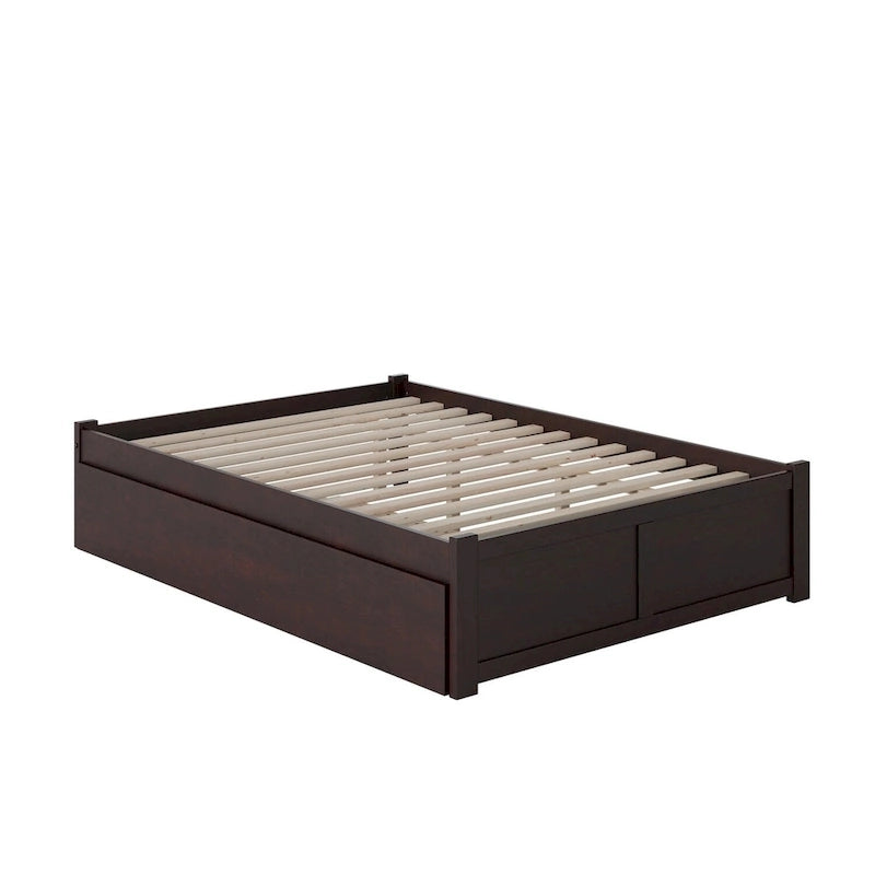 Lit plateforme King avec lit gigogne double XL | Bois massif | Sans sommier tapissier, capacité de 363 kg