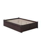 Lit plateforme King avec lit gigogne double XL | Bois massif | Sans sommier tapissier, capacité de 363 kg