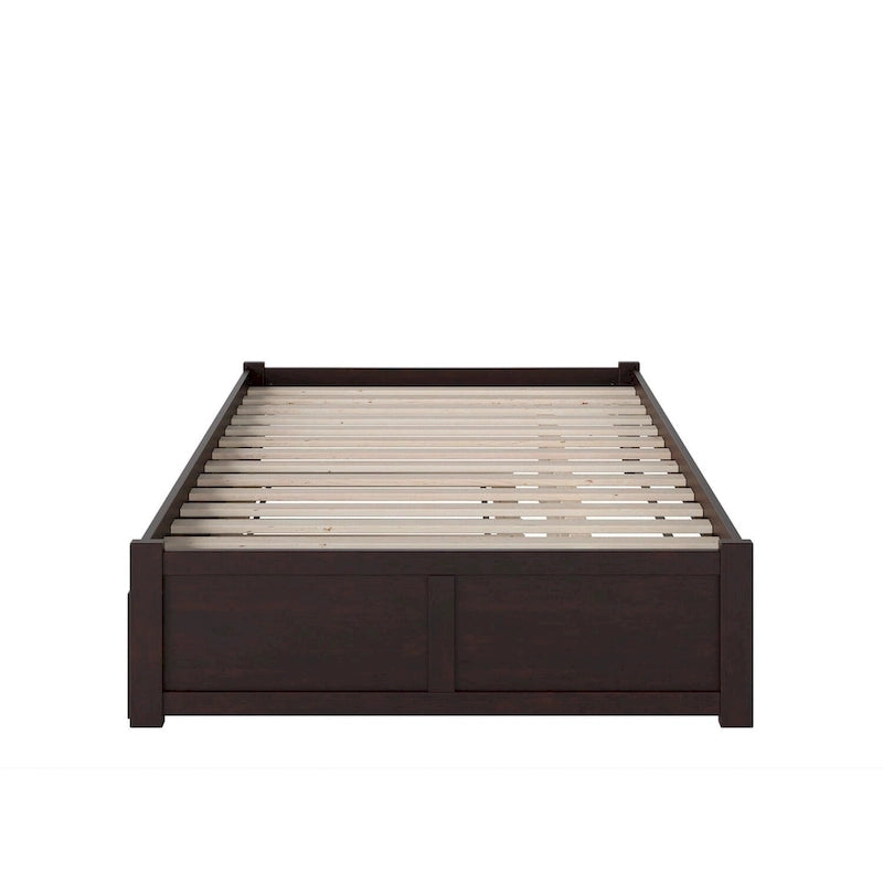 Lit plateforme King avec lit gigogne double XL | Bois massif | Sans sommier tapissier, capacité de 363 kg