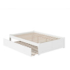 Lit plateforme King avec lit gigogne double XL | Bois massif | Sans sommier tapissier, capacité de 363 kg