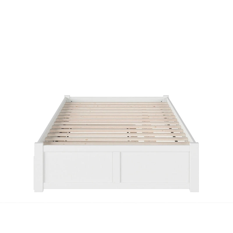 Lit plateforme King avec lit gigogne double XL | Bois massif | Sans sommier tapissier, capacité de 363 kg