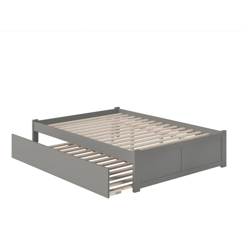 Lit plateforme King avec lit gigogne double XL | Bois massif | Sans sommier tapissier, capacité de 363 kg