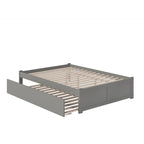 Lit plateforme King avec lit gigogne double XL | Bois massif | Sans sommier tapissier, capacité de 363 kg