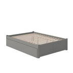 Lit plateforme King avec lit gigogne double XL | Bois massif | Sans sommier tapissier, capacité de 363 kg
