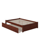 Lit plateforme King avec lit gigogne double XL | Bois massif | Sans sommier tapissier, capacité de 363 kg