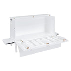 Lit escamotable Queen Size avec bureau, port USB, étagères amovibles de chaque côté