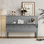 Lit escamotable Queen Size avec bureau, port USB, étagères amovibles de chaque côté