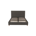 Lit plateforme capitonné | Tête de lit capitonnée carrée | Sans sommier tapissier, capacité de 227 kg