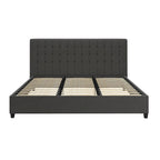 Lit plateforme capitonné | Tête de lit capitonnée carrée | Sans sommier tapissier, capacité de 227 kg