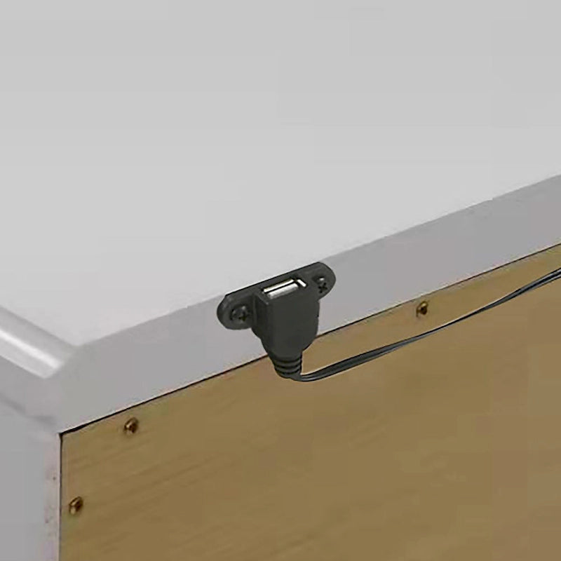 Table de chevet Glam 2 tiroirs avec port de chargement USB | Pieds en acrylique | Noyer ou Gris