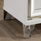 Table de chevet Glam 2 tiroirs avec port de chargement USB | Pieds en acrylique | Noyer ou Gris
