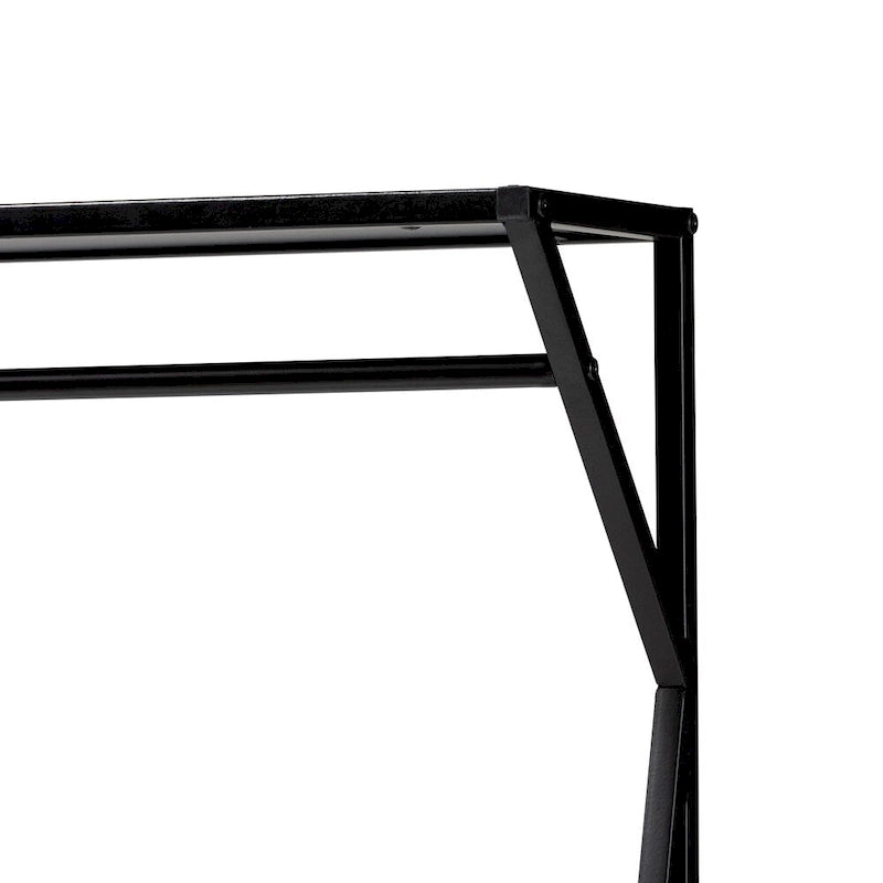 Porte-Manteau d'Entrée Industriel Rustique avec 3 Étagères | Métal Noir et Bois Vieilli