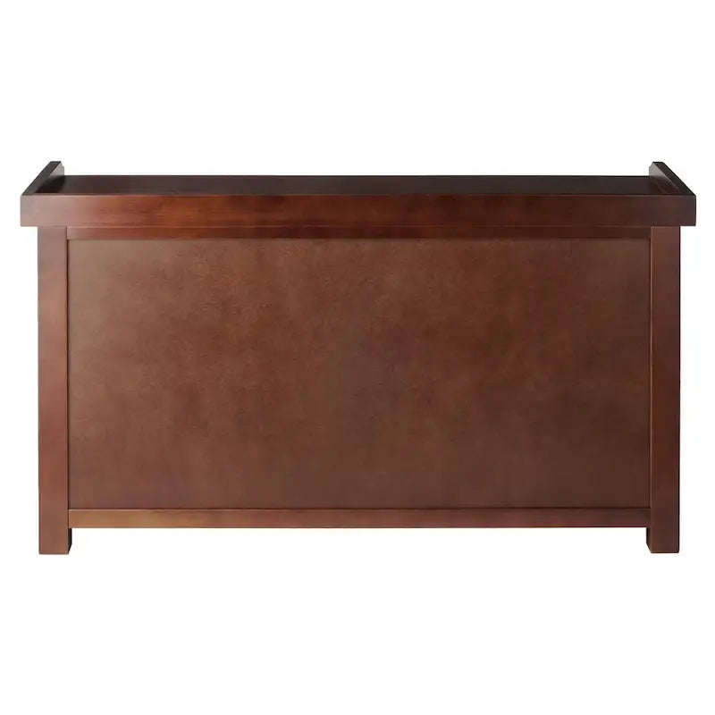Banc de rangement 4 pièces avec 3 paniers tressés pliables | Fini Noyer | Organisateur d'entrée