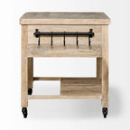 Îlot de cuisine roulant avec 4 tiroirs et porte-serviettes | Bois de manguier massif | 117 cm (46" l)