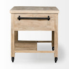 Îlot de cuisine roulant avec 4 tiroirs et porte-serviettes | Bois de manguier massif | 117 cm (46" l)