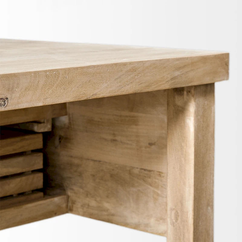 Îlot de cuisine roulant avec 4 tiroirs et porte-serviettes | Bois de manguier massif | 117 cm (46" l)
