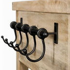 Îlot de cuisine roulant avec 4 tiroirs et porte-serviettes | Bois de manguier massif | 117 cm (46" l)