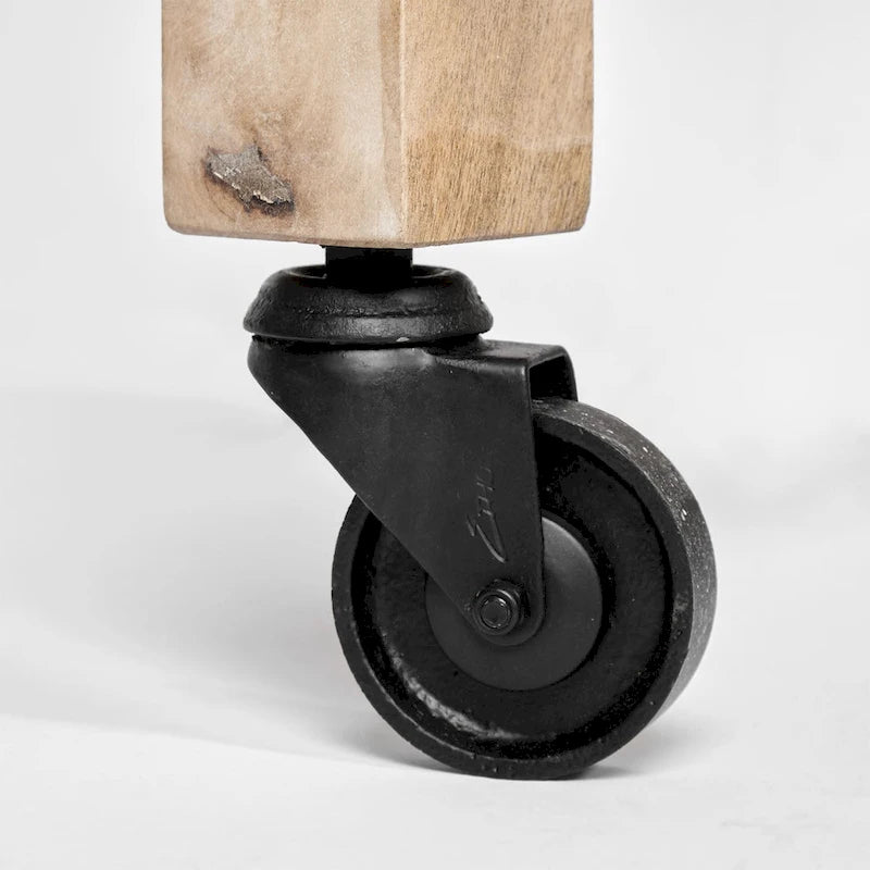 Îlot de cuisine roulant avec 4 tiroirs et porte-serviettes | Bois de manguier massif | 117 cm (46" l)