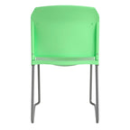 Chaise empilable ergonomique à dossier plein avec piétement luge thermolaqué, capacité de 399 kg