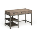 Bureau de 47" avec 3 tiroirs et étagère à 2 niveaux | Chêne vieilli et argent | Industriel