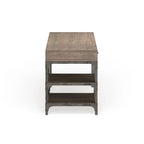 Bureau de 47" avec 3 tiroirs et étagère à 2 niveaux | Chêne vieilli et argent | Industriel