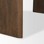 Table à manger ovale de 219 cm | Bois de manguier massif | Brun foncé, pieds arqués, 6 places
