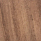 Table basse ronde industrielle | Plateau en bois de noyer marron, piétement entrecroisé en métal noir