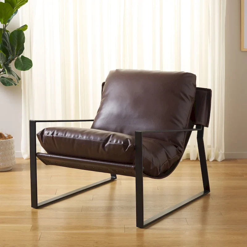 SAFAVIEH Elinor Pillow Top Accent Chair (Fully Assembled) - 31 In. W x 35 D In. x 33 In. H - 31Wx35Dx33H