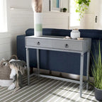 Console 2 tiroirs | Style Campagne Française | Détails sculptés, finition élégante, 91 cm l.
