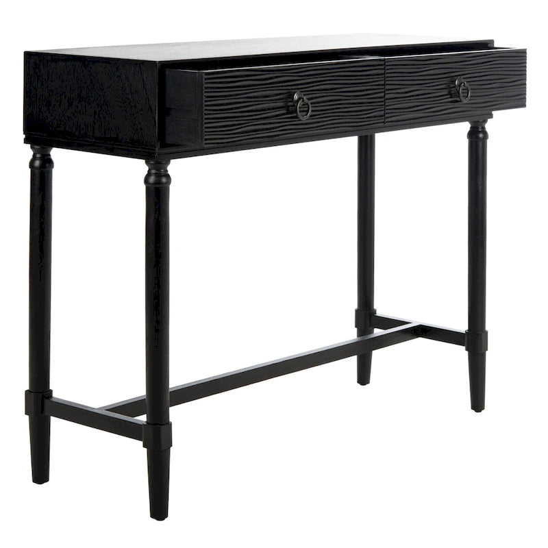 Console 2 tiroirs | Style Campagne Française | Détails sculptés, finition élégante, 91 cm l.