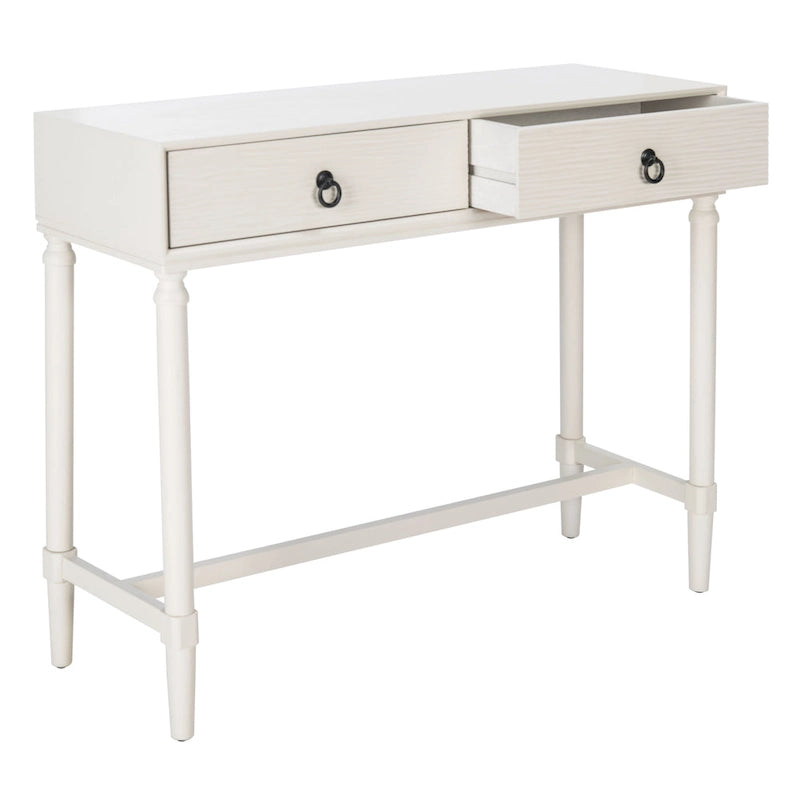 Console 2 tiroirs | Style Campagne Française | Détails sculptés, finition élégante, 91 cm l.