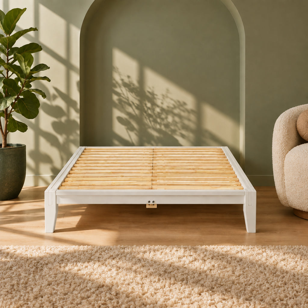 Yume Solid Wood Platform Bed with Japanese Joinery