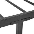 Cadre de lit plateforme en métal industriel avec tête de lit | Motif en croix | Pas besoin de sommier