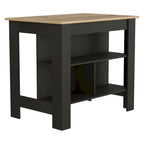 Table de salle à manger îlot de cuisine en bois de 40,5 po de largeur avec 3 tablettes