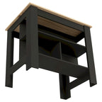 Table de salle à manger îlot de cuisine en bois de 40,5 po de largeur avec 3 tablettes