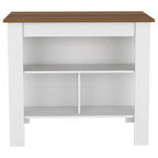 Table de salle à manger îlot de cuisine en bois de 40,5 po de largeur avec 3 tablettes