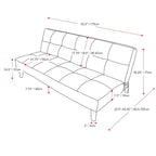 Canapé-lit convertible futon | Tissu texturé capitonné | Cadre en bois massif, 2 positions inclinables
