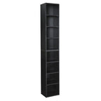 Tour de rangement multimédia à 8 niveaux, meuble de rangement fin pour CD et DVD avec étagères réglables, bibliothèque multi-fonctions à deux étages