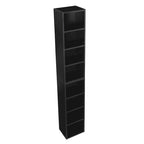 Tour de rangement multimédia à 8 niveaux, meuble de rangement fin pour CD et DVD avec étagères réglables, bibliothèque multi-fonctions à deux étages