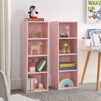 Tour de rangement multimédia à 8 niveaux, meuble de rangement fin pour CD et DVD avec étagères réglables, bibliothèque multi-fonctions à deux étages